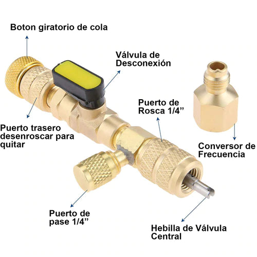 Válvula Saca Gusanillo Para Refrigeracion De Núcleo Removible SAE De 1/4" Y 5/16"